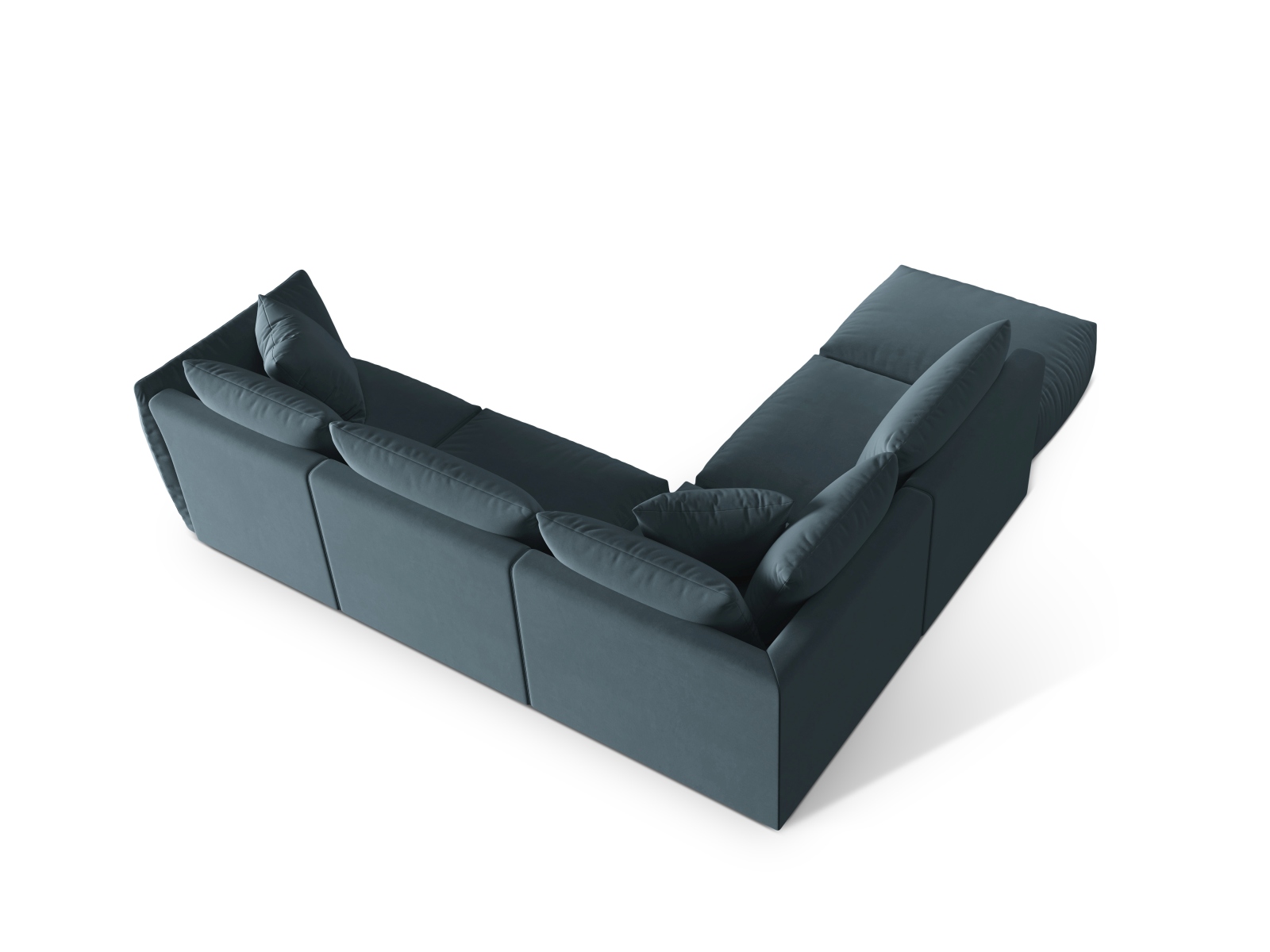 Micadoni Modulares Ecksofa Chris 4-Sitzer Links Samt Pastellblau