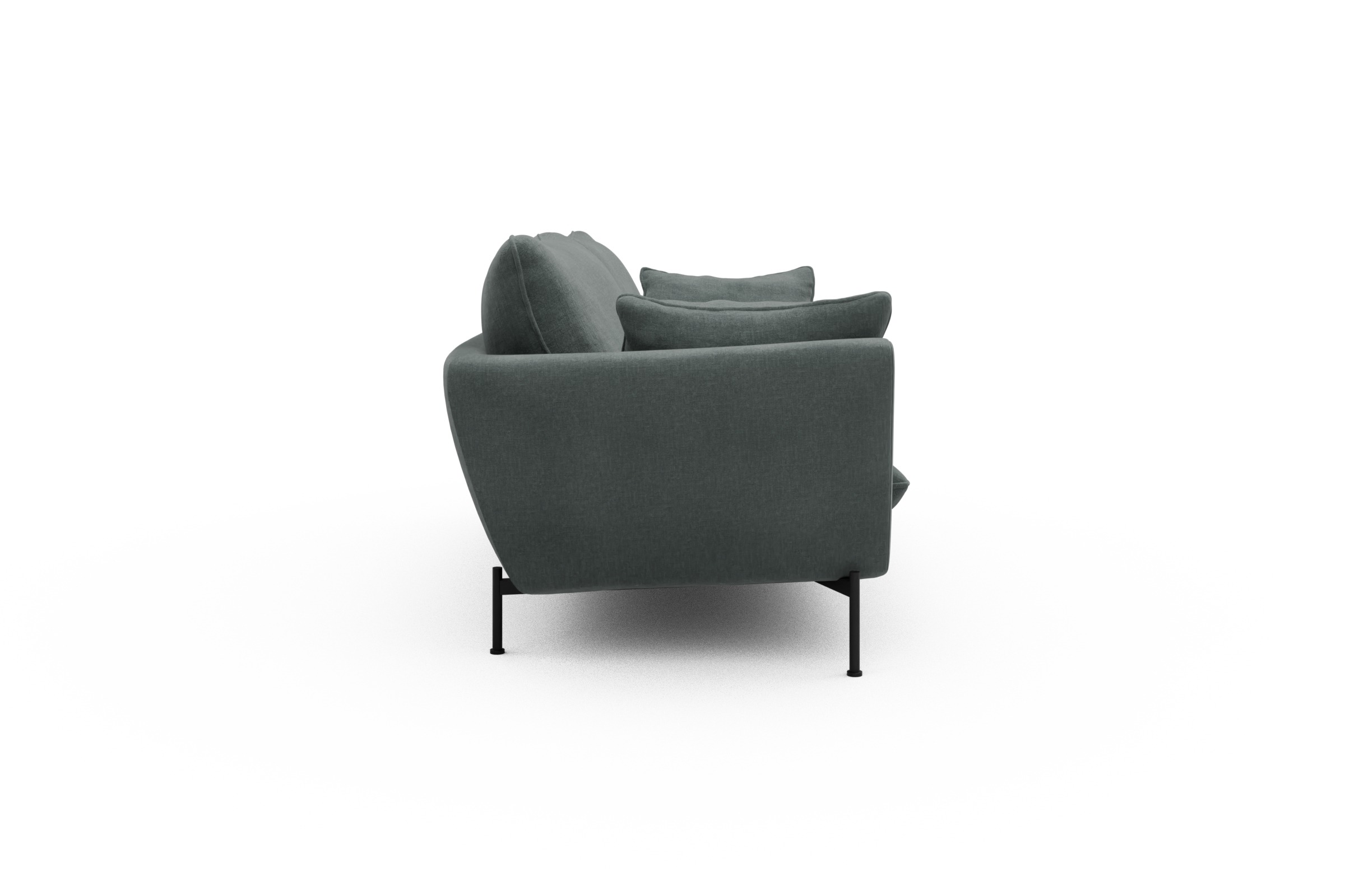 Sofa Anton 3-Sitzer Smooth-Silver-Grey