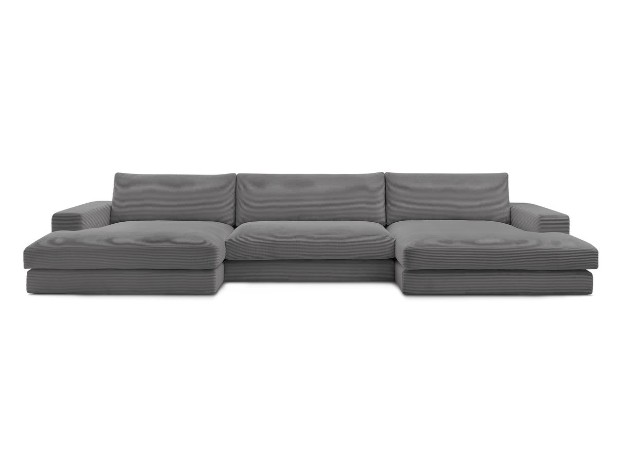 Bobochic Leonard Wohnlandschaft 404 × 159 cm Cordsamt Dunkelgrau