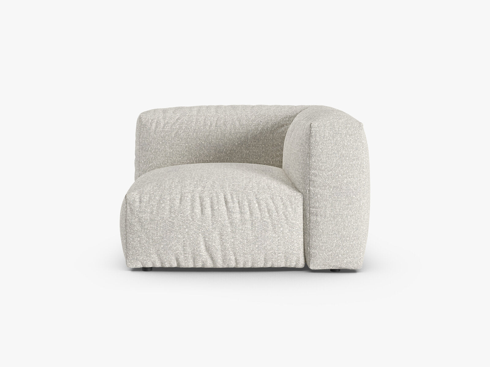 Micadoni symmetrisches Eckmodul Martina 1-Sitzer 90cm Sitztiefe Boucle Monet Grau Beige Melange