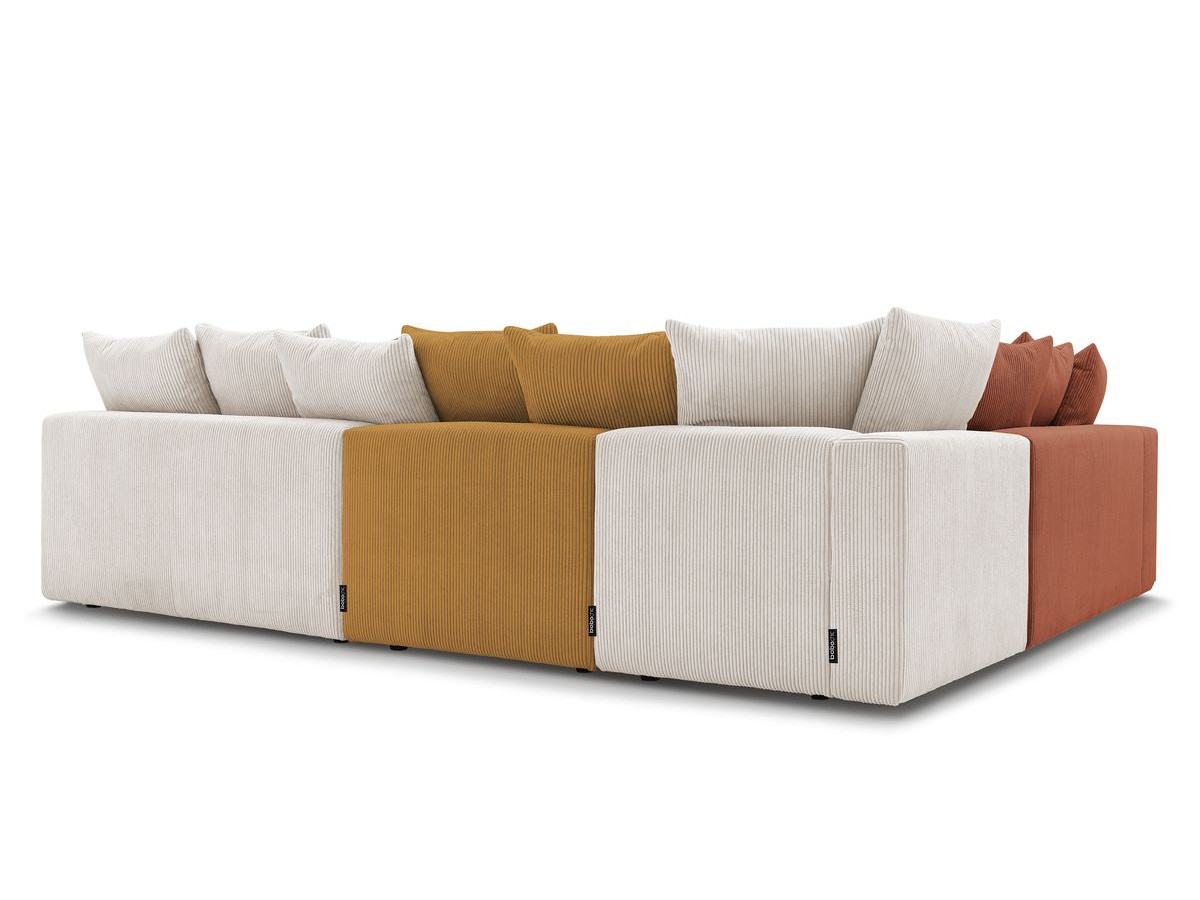 Bobochic Voltaire Ecksofa 322 × 268 cm Cordsamt Mehrfarbig Ecke links