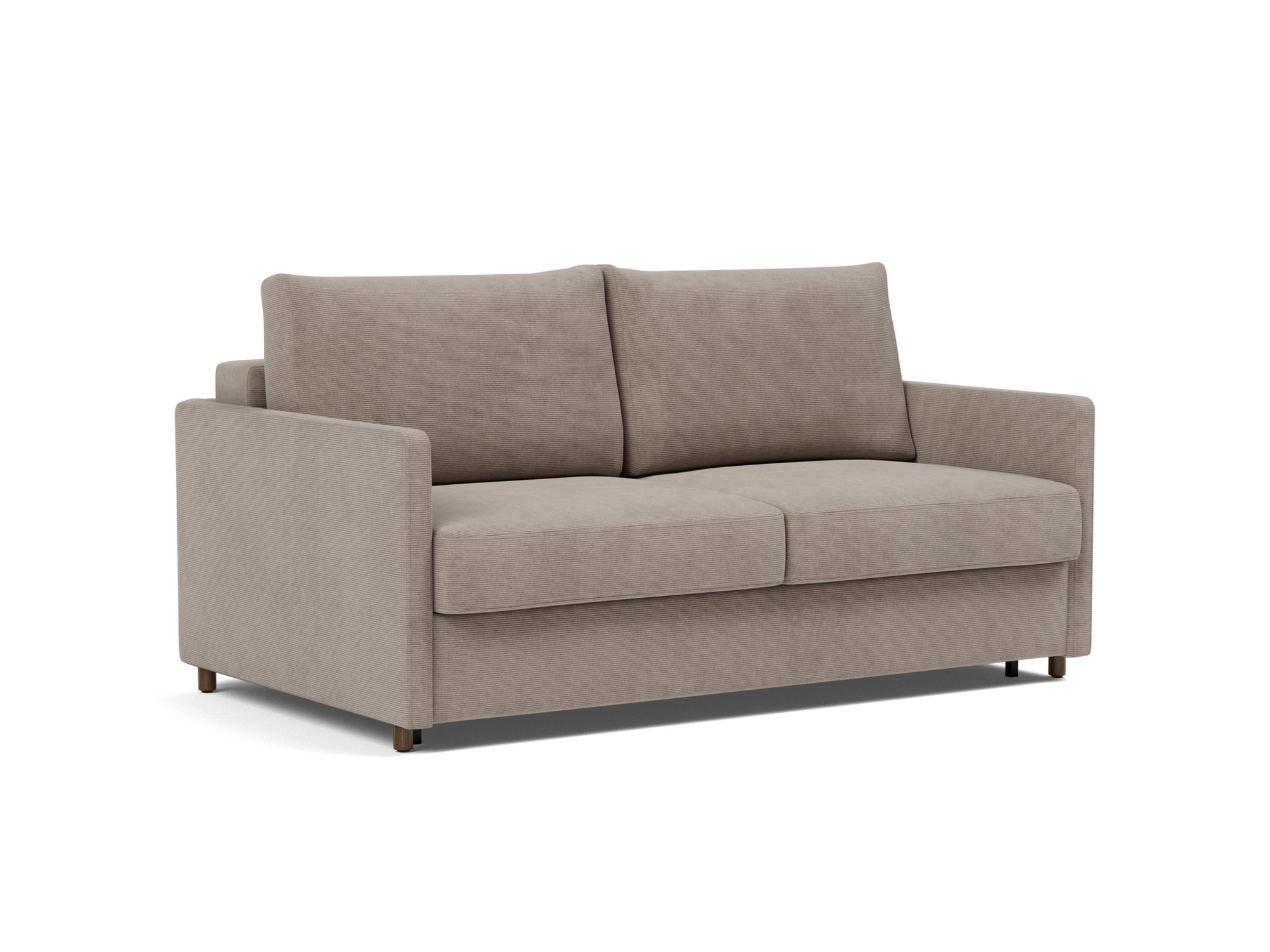 Schlafsofa Neah mit Slim-Armlehnen 160 Kord Cordufine 318-Beige