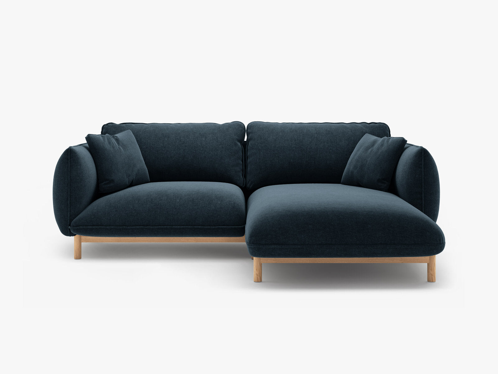 Micadoni Ada Ecksofa 3-Sitzer Rechts Strukturierter Stoff Wind Marineblau