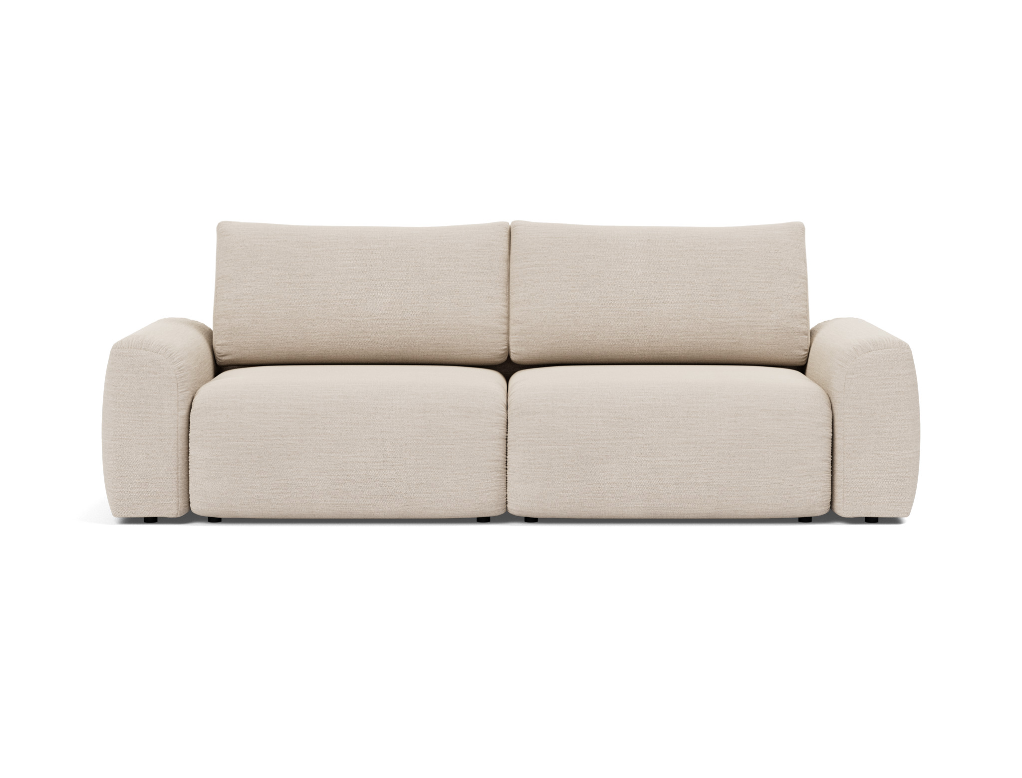 Schlafsofa Norum mit Chunky-Armlehnen Webstoff Blida 612-Sand-Grey