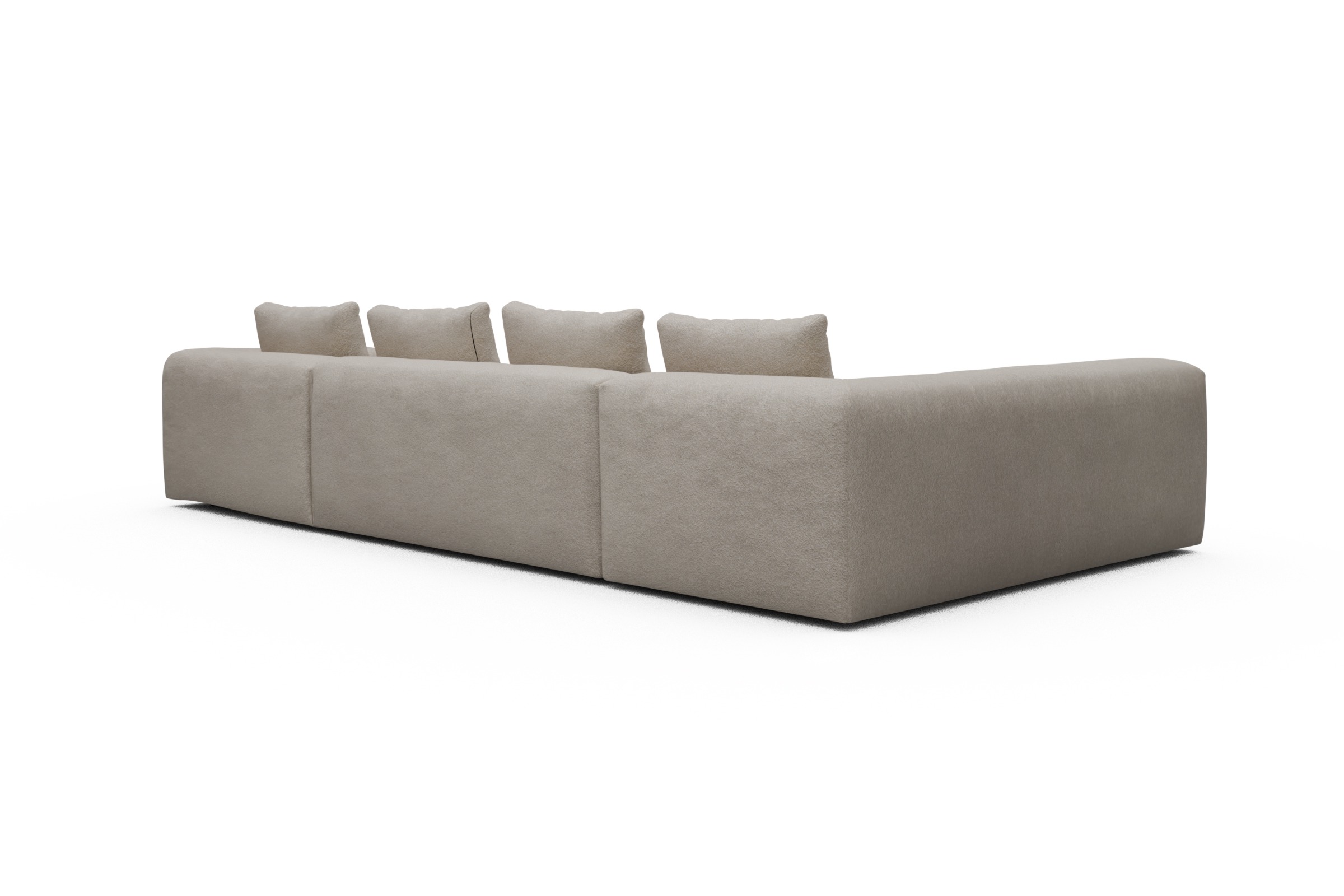 Wohnlandschaft Fred Chaiselongue rechts mit 2-Sitzer und lange Armlehne links Aivi-Lace-Beige