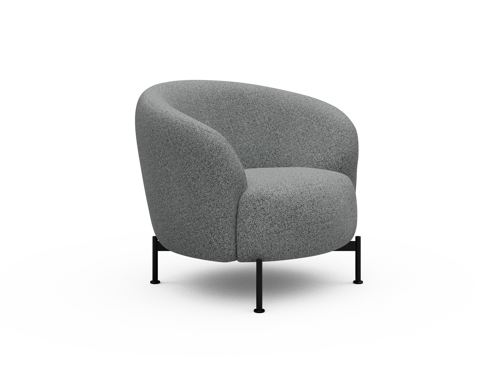 Sessel Ronda X-Metallgestell Schwarz Boucle Aivi 819-Gravel-Grey