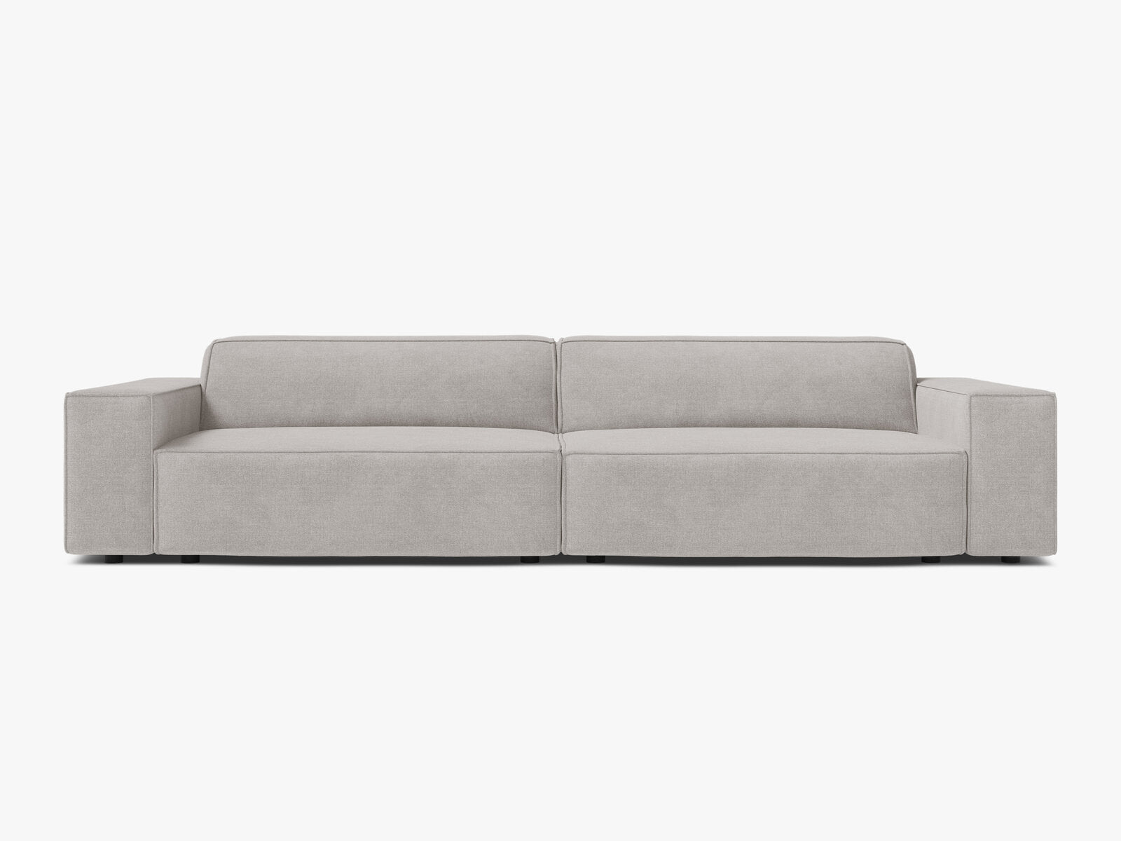 Micadoni Sofa Jodie 4-Sitzer Strukturierter Stoff Liberty Hellgrau