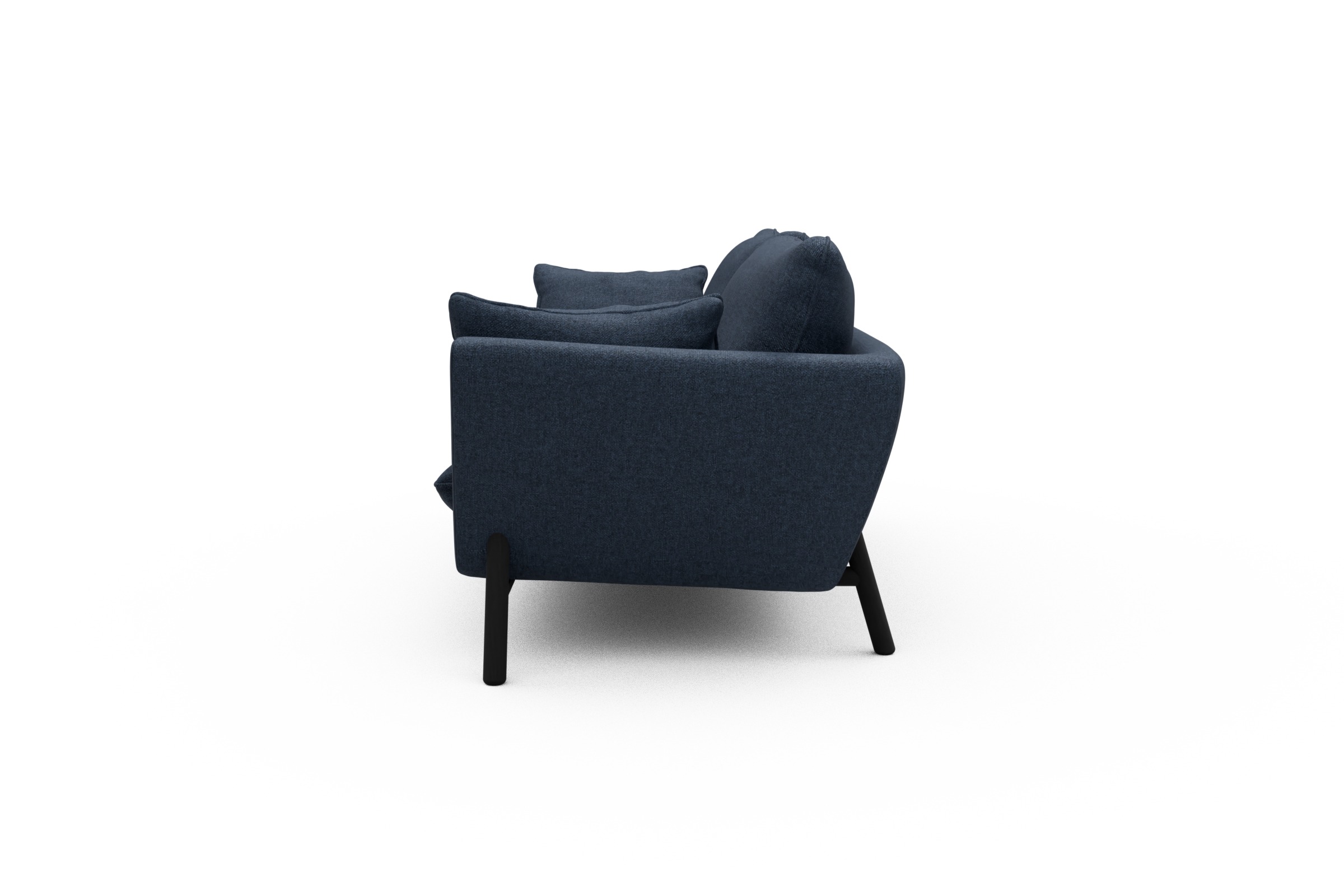 Sofa Emil 3-Sitzer Beinfarbe Eiche Schwarz Sama-Deep-Blue