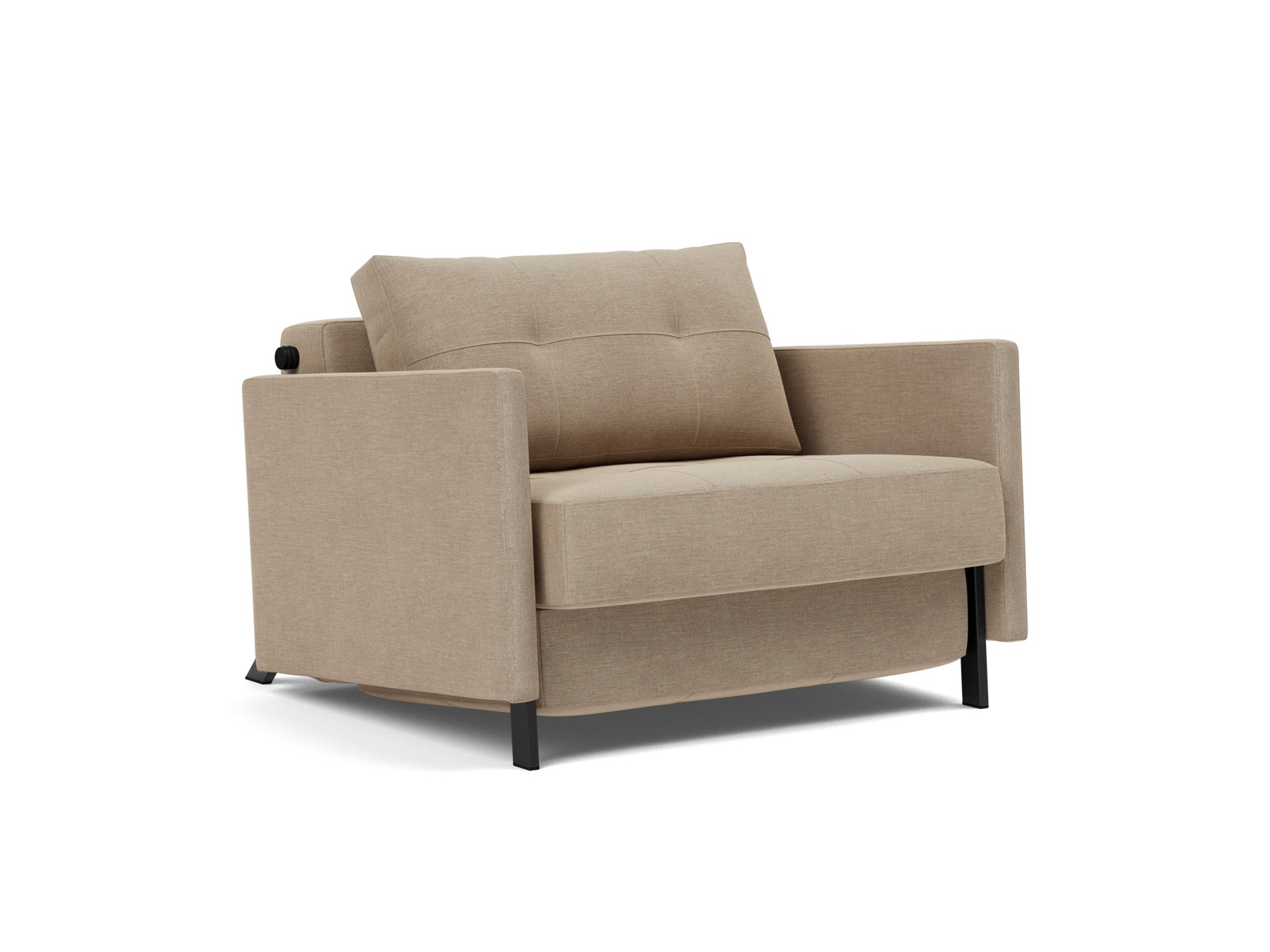 Schlafsessel Cubed 90 mit Armlehnen Flachgewebe Phobos 587-Mocha