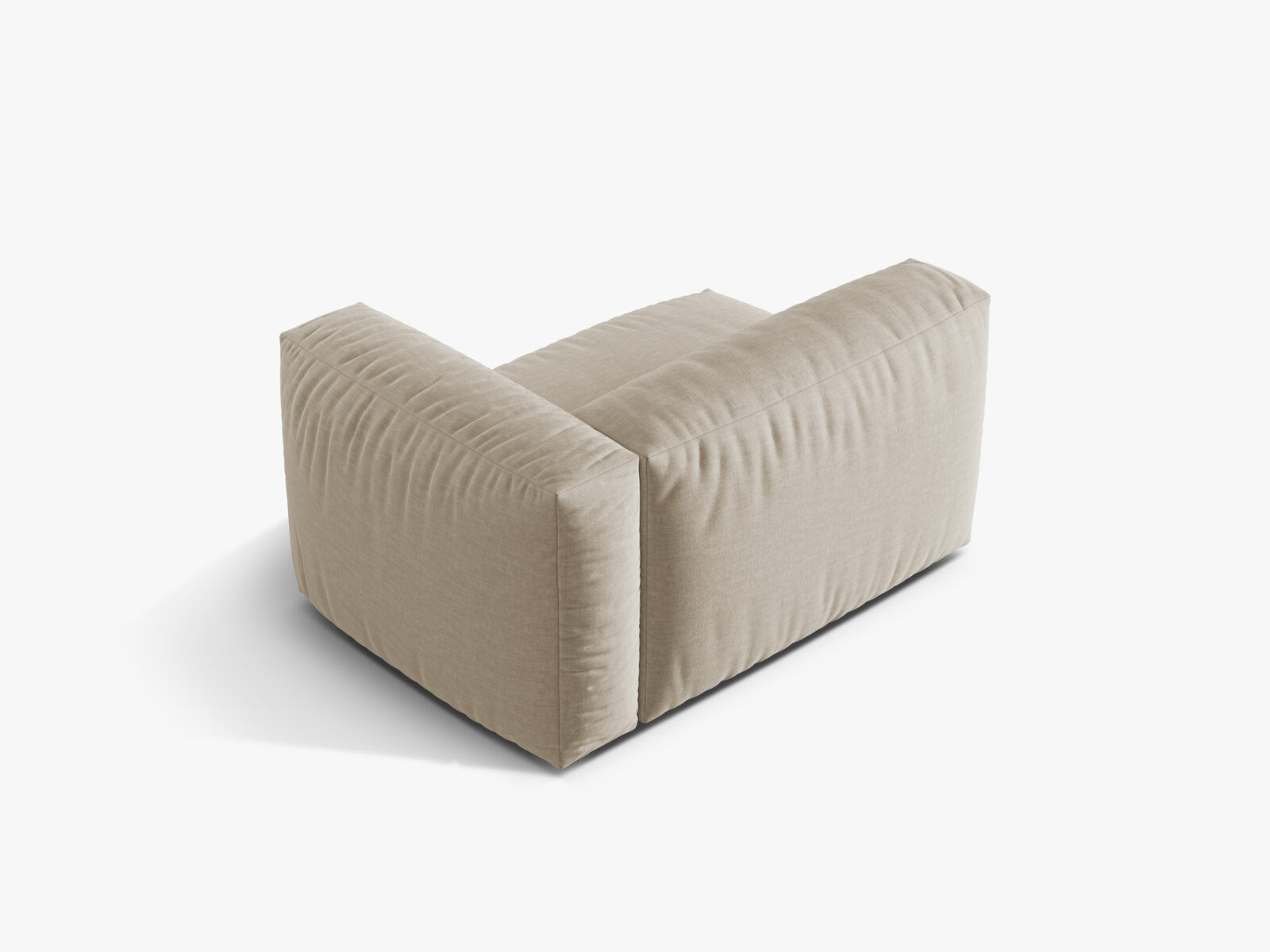 Micadoni Eckmodul Martina 1-Sitzer Rechts Strukturierter Stoff Boston Helles Beige
