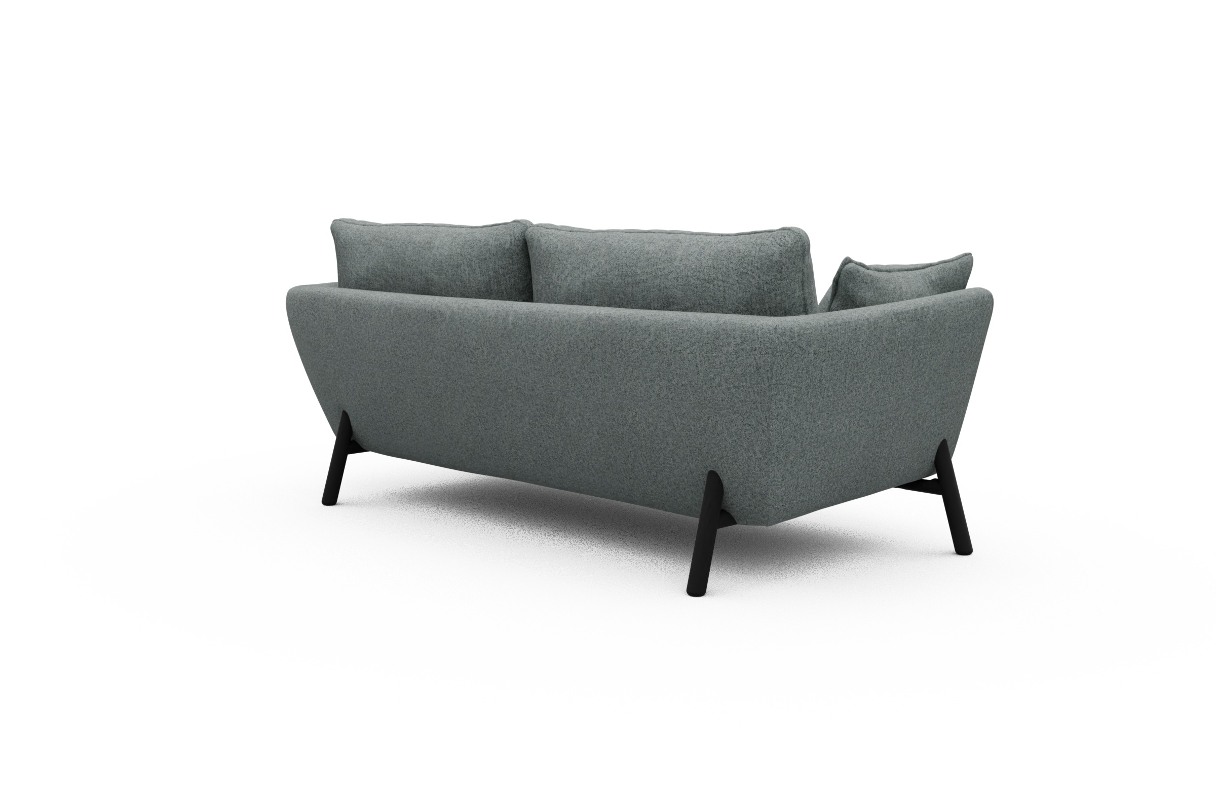 Sofa Emil 2-Sitzer Beinfarbe Eiche Schwarz Casone-Light-Mixed-Green