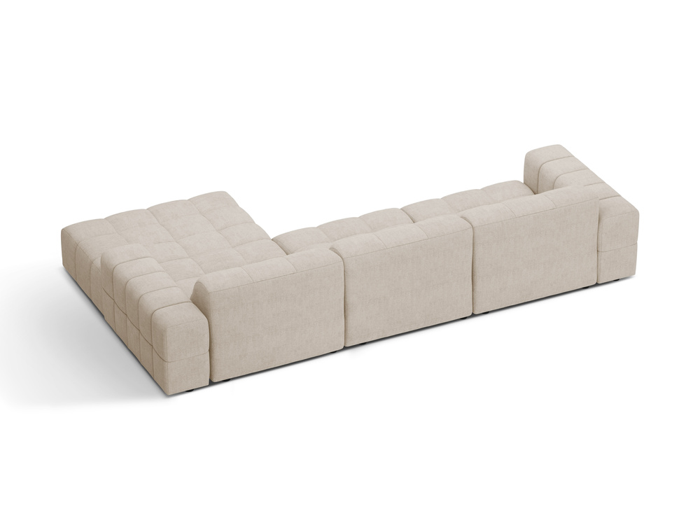 Cosmopolitan Design Ecksofa Chicago 4-Sitzer Chenille Eden Helles Beige Rechts