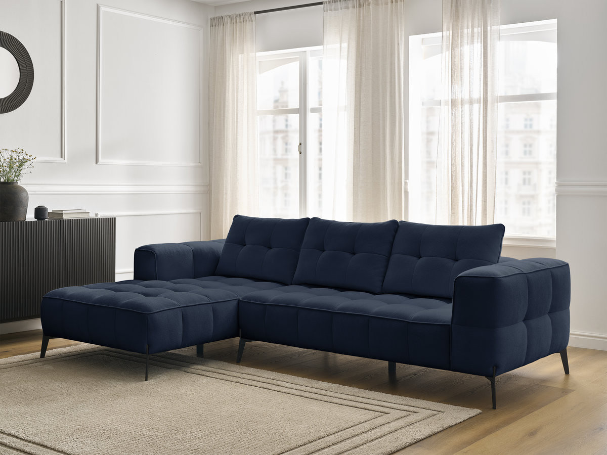 Bobochic Anis Ecksofa Strukturstoff Blau Ecke links