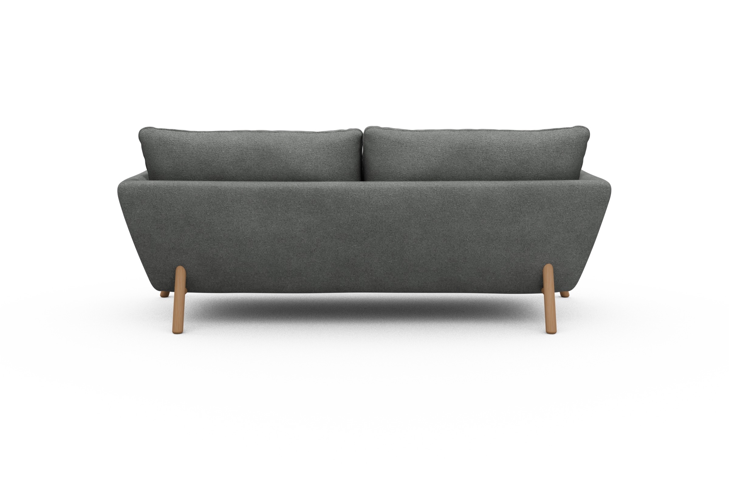 Sofa Emil 3-Sitzer Beinfarbe Eiche Natur Boucle-Ash-Grey