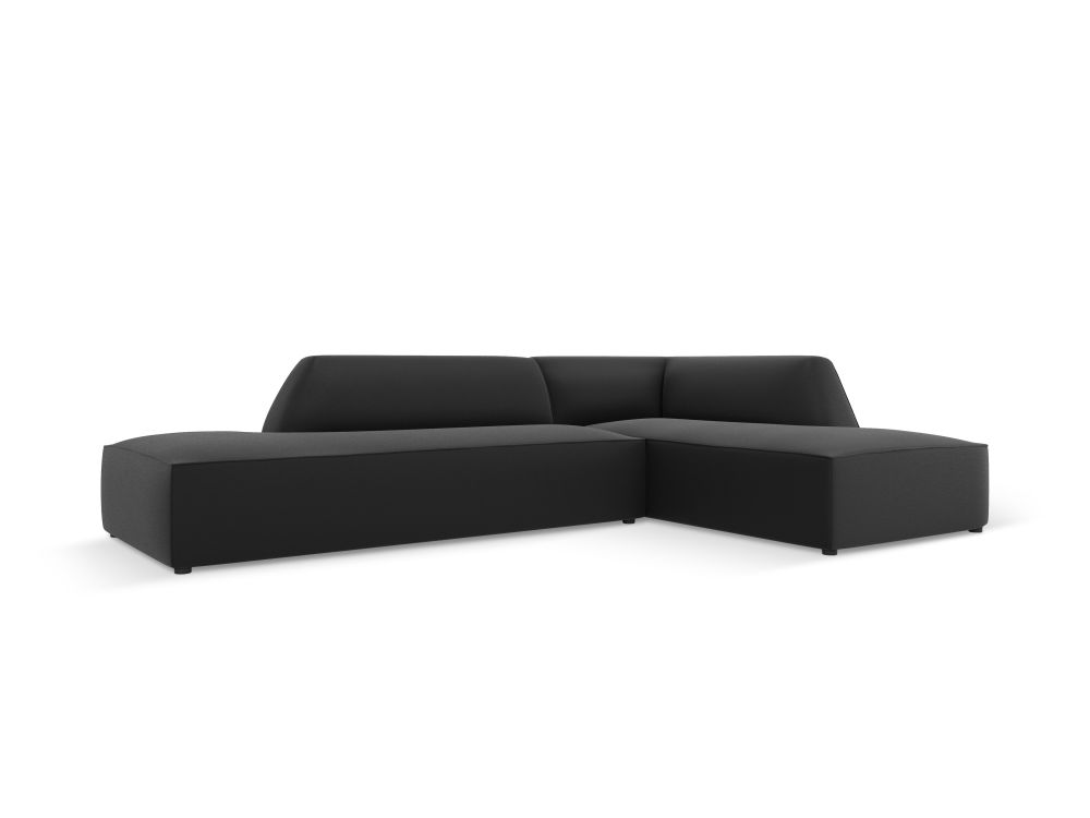 Cosmopolitan Design Ecksofa Siena 4-Sitzer offen Kunstleder Pacifico Schwarz Rechts