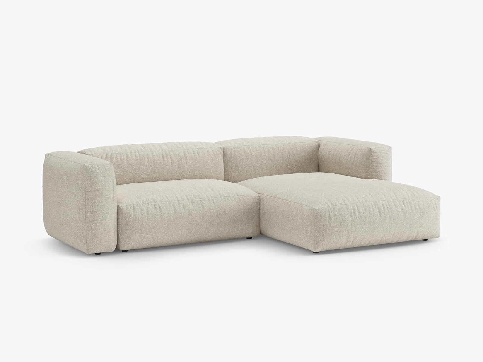 Micadoni Martina Ecksofa 4-Sitzer mit Schlaffunktion Rechts Boucle Monet Beige