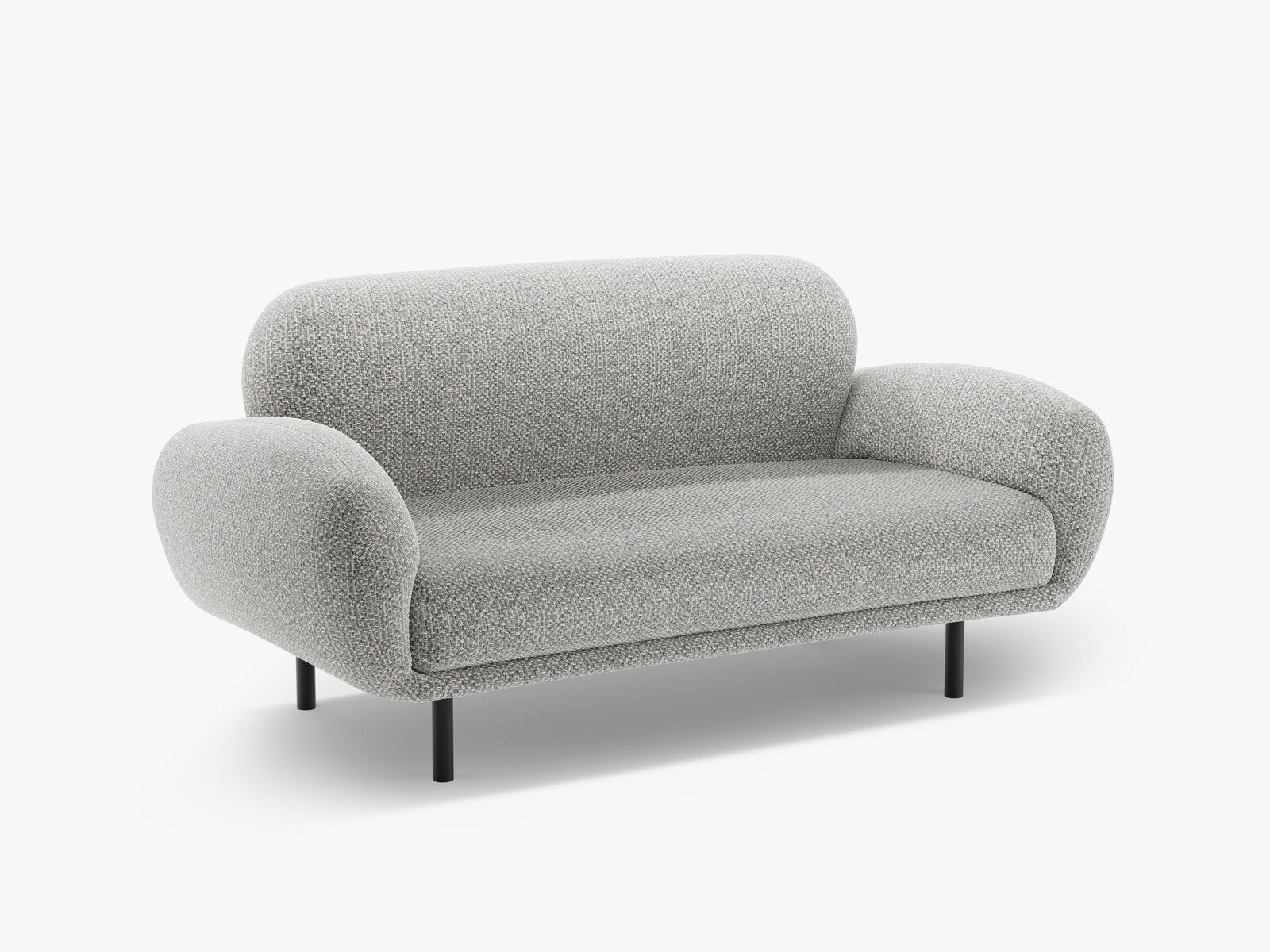Micadoni Sofa Poppy 2-Sitzer Chenille Silencio Grau