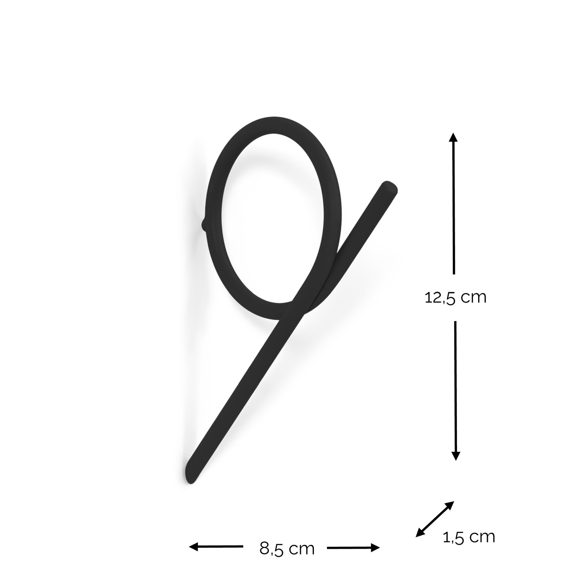 Spinder Design Wandhaken Tuba Medium Schwarz