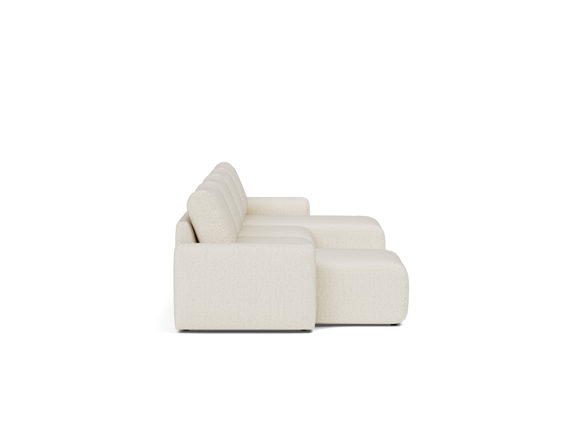Schlafsofa Norum U-Form mit Chunky-Armlehnen Boucle Skandi 531-Off-White