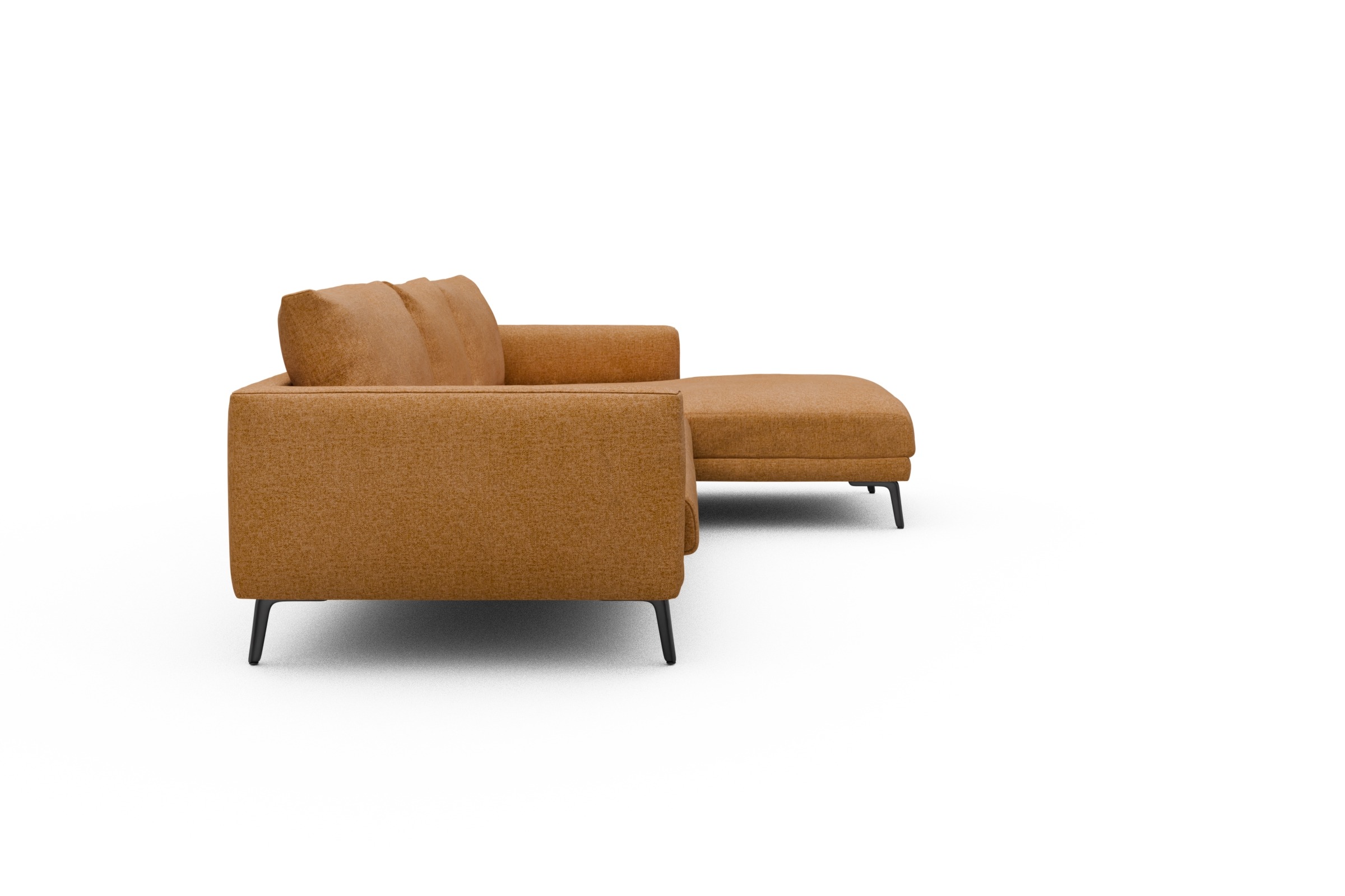 Ecksofa Karl Chaiselongue rechts mit 2,5-Sitzer Casone-Warm-Yellow