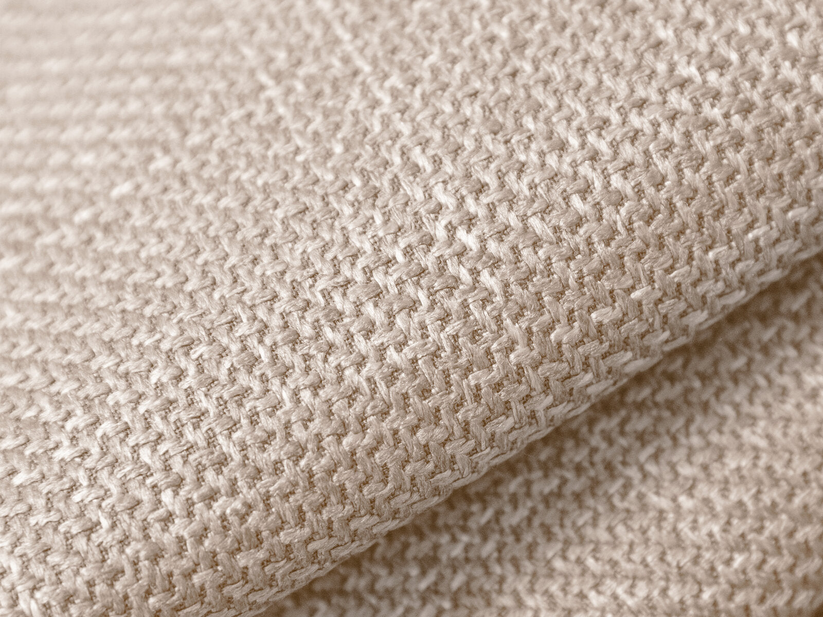 Micadoni Hocker Kendal 1-Sitzer Strukturierter Stoff Beige