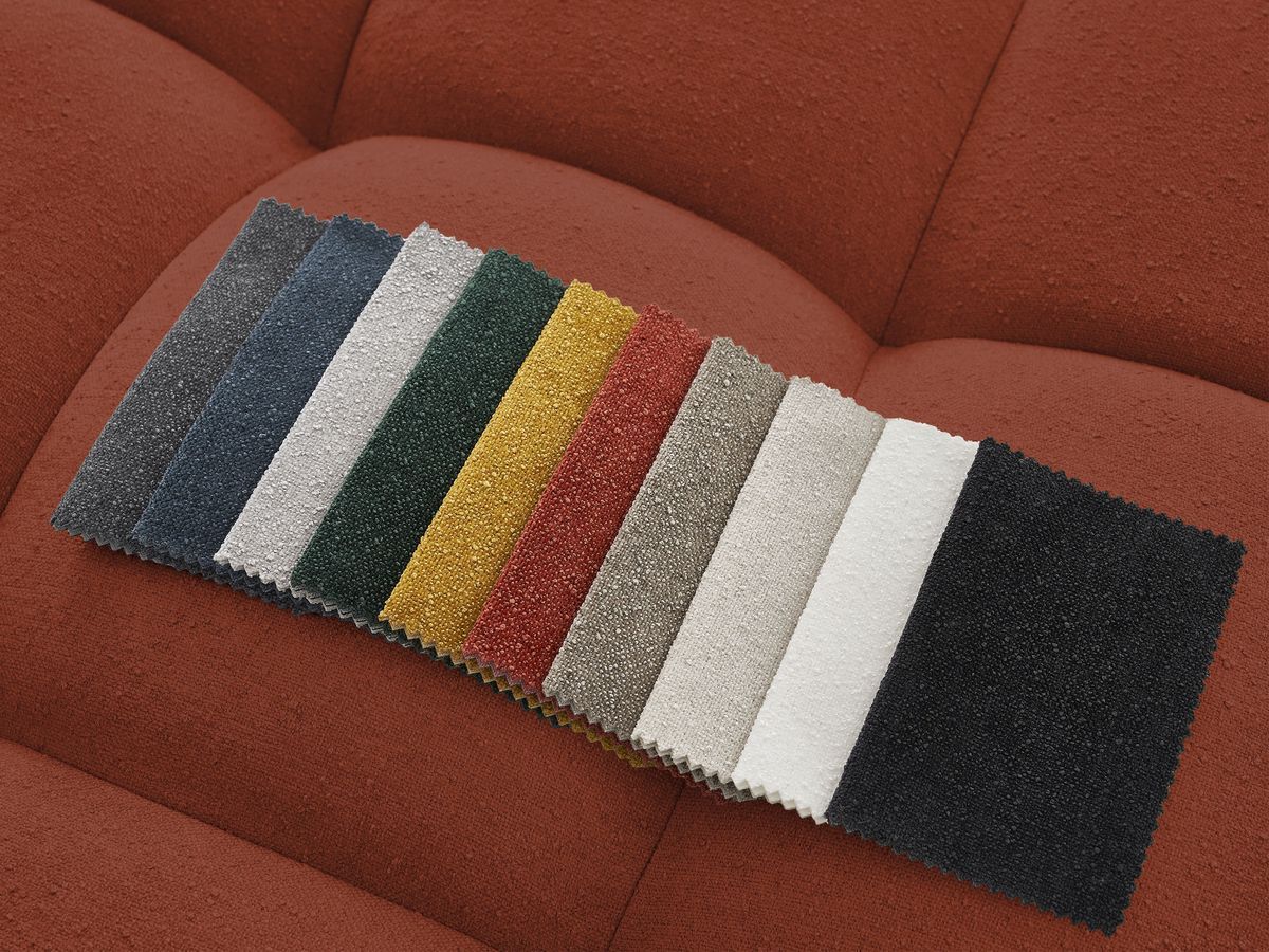 Bobochic Everest Schlafsofa 3-Sitzer mit Bettkasten, 2 Kissen Strukturstoff Orange
