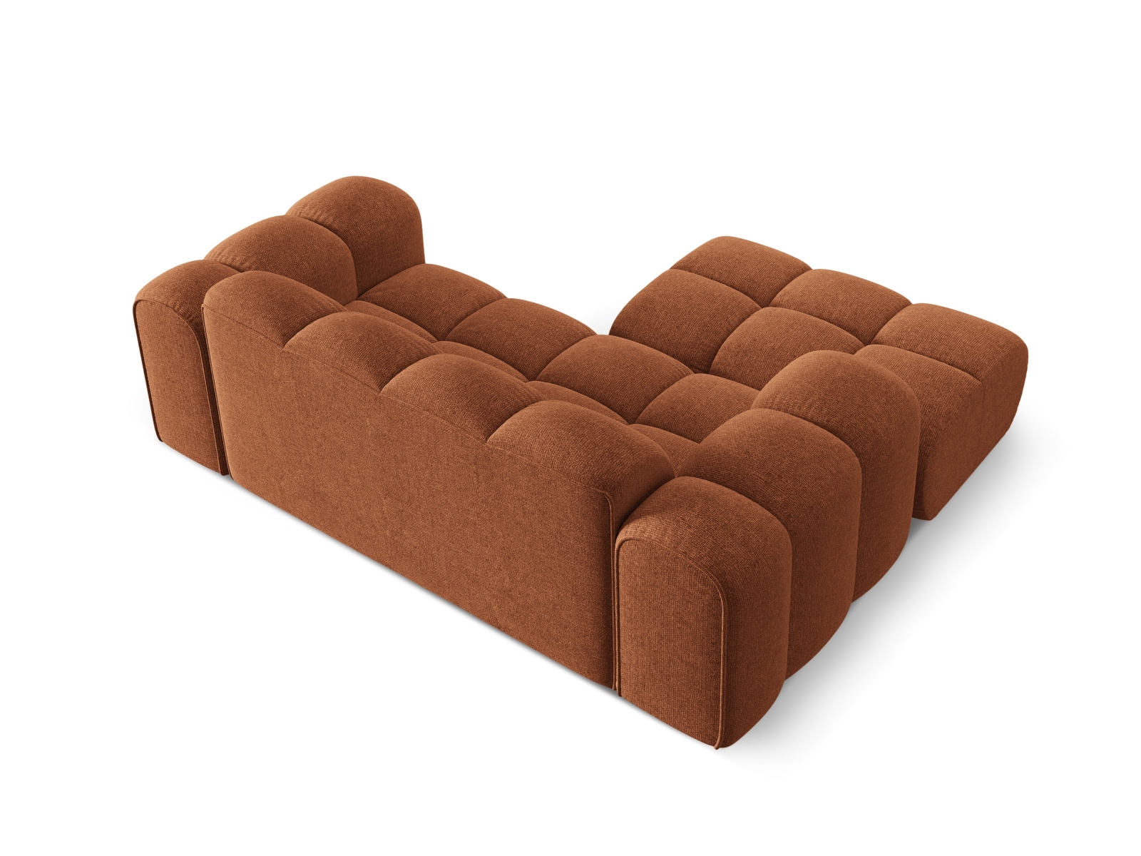 Cosmopolitan Design Ecksofa Treno 2-Sitzer Chenille Eden Ziegel Links