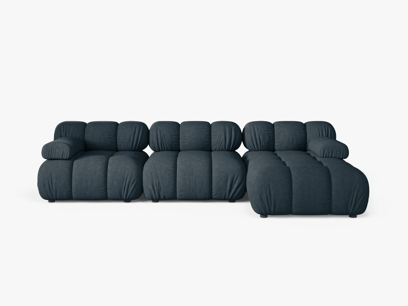 Micadoni Modulares Ecksofa Bellis 4-Sitzer Rechts Strukturierter Stoff Liberty Dunkel Petrol