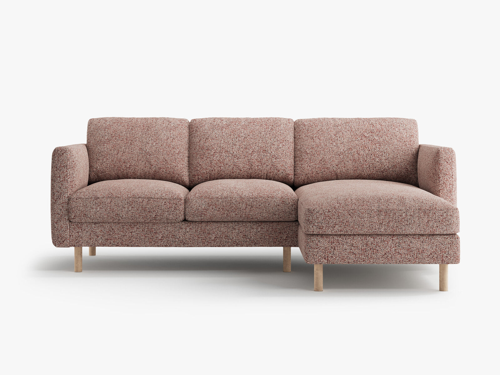 Micadoni Ecksofa Eden 3-Sitzer Rechts Strukturierter Stoff Rosa Melange