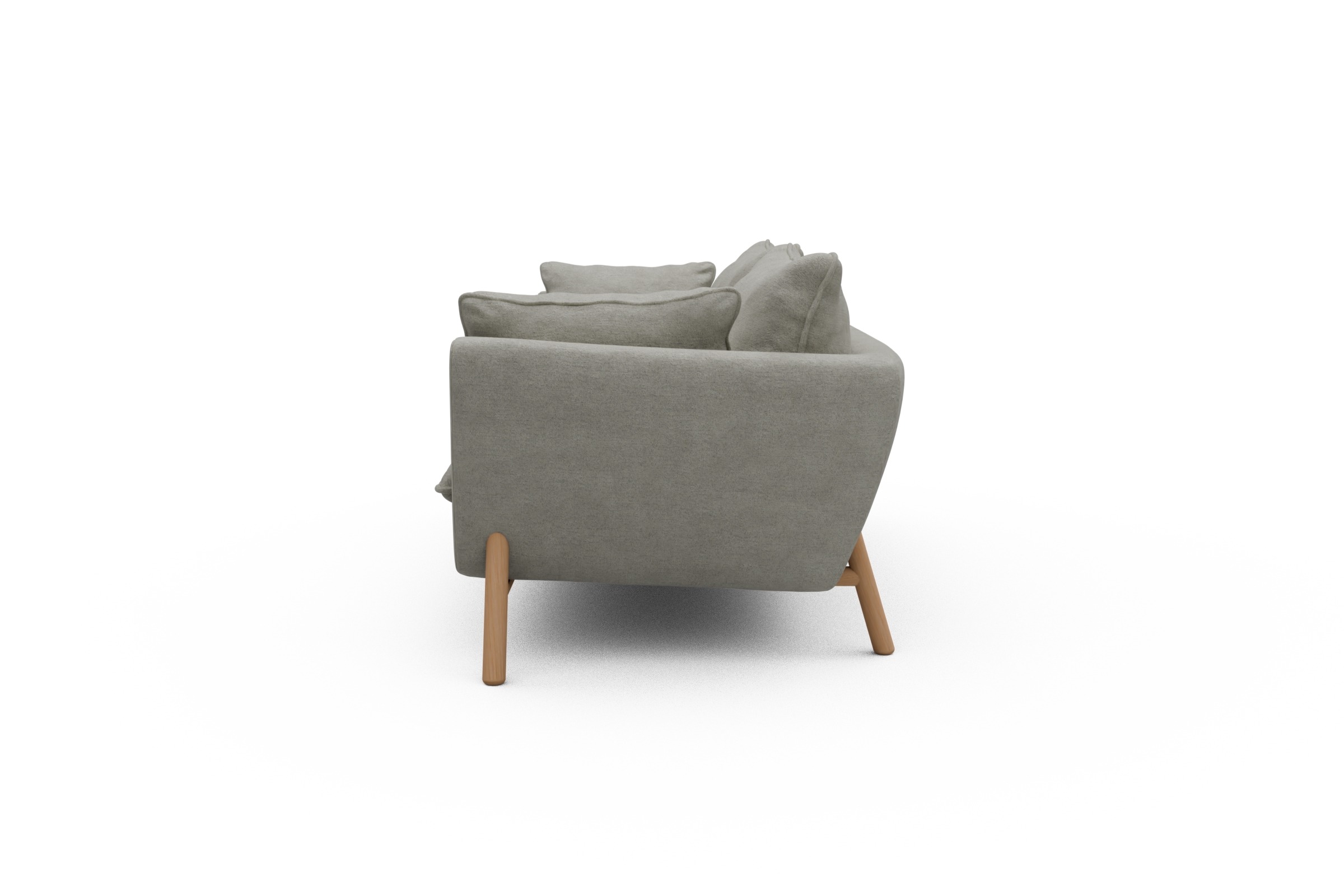 Sofa Emil PREMIUM 3-Sitzer Beinfarbe Eiche Natur Carreno-Moon-Stone-White