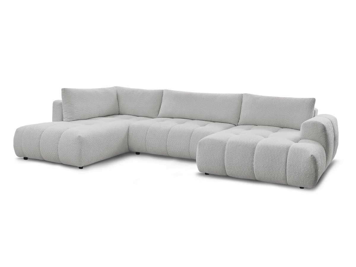 Bobochic Fuji Wohnlandschaft Bouclé-Stoff Hellgrau Ecke rechts