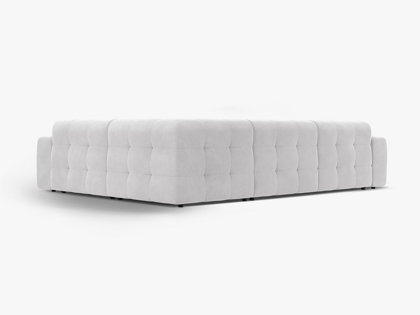 Micadoni Ecksofa Kendal 6-Sitzer Rechts Samt Magic Velvet Hellgrau