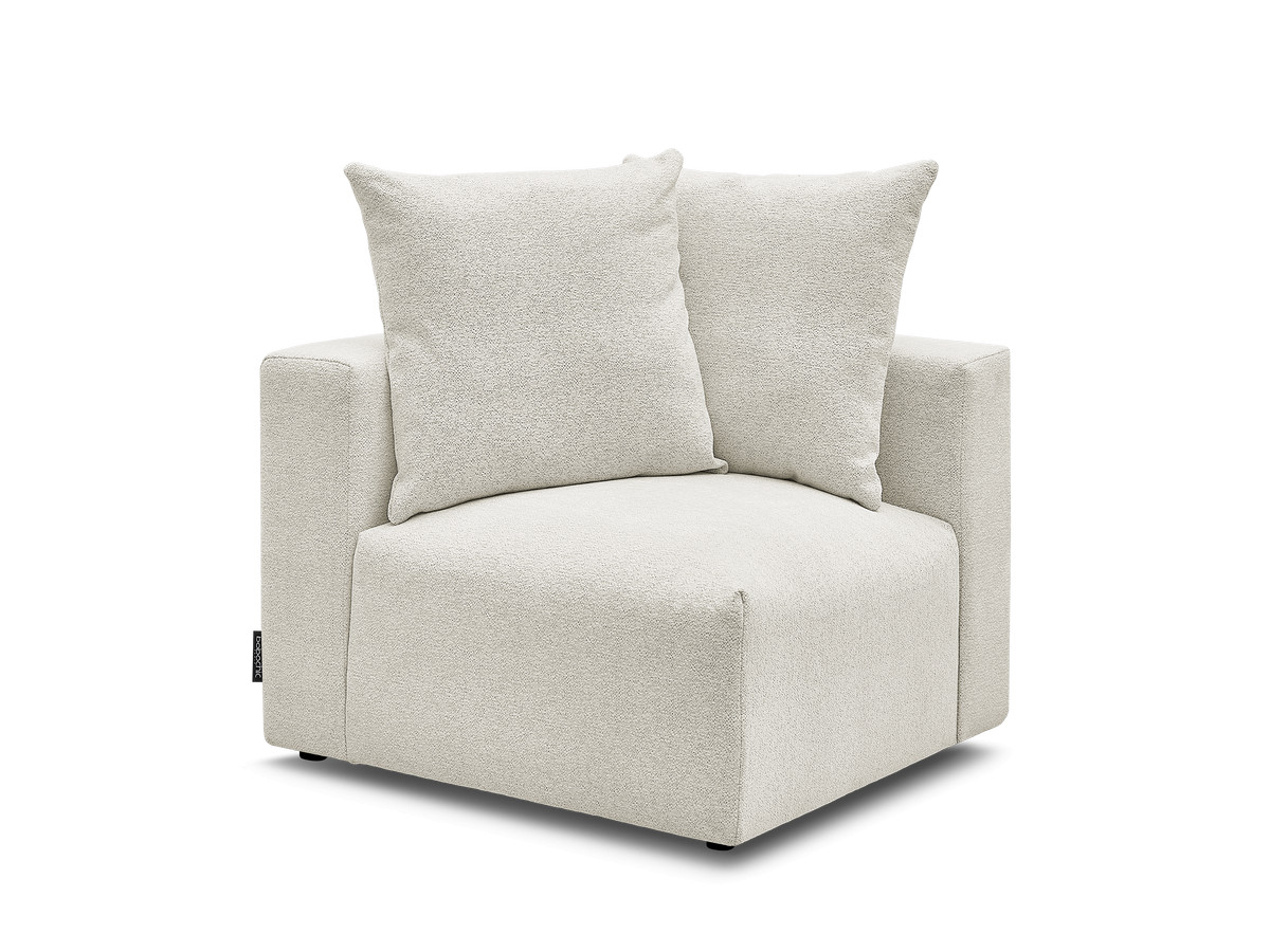 Bobochic Voltaire Eckmodul Melange-Stoff Weiß Ecke links