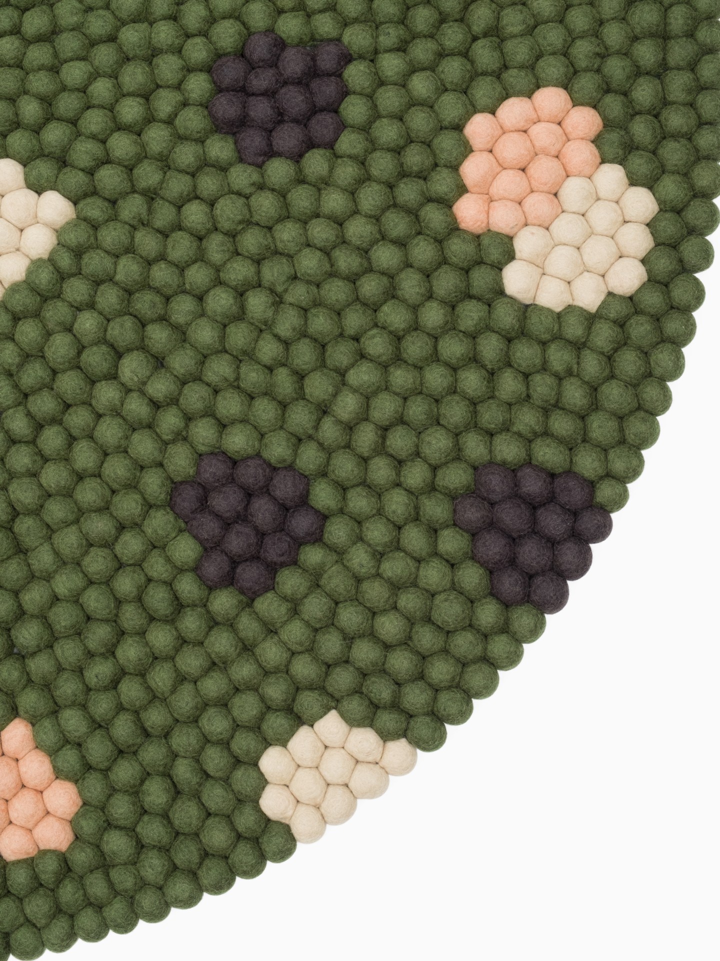 myfelt Terra Moss Filzkugelteppich Grün rund Ø 50 cm