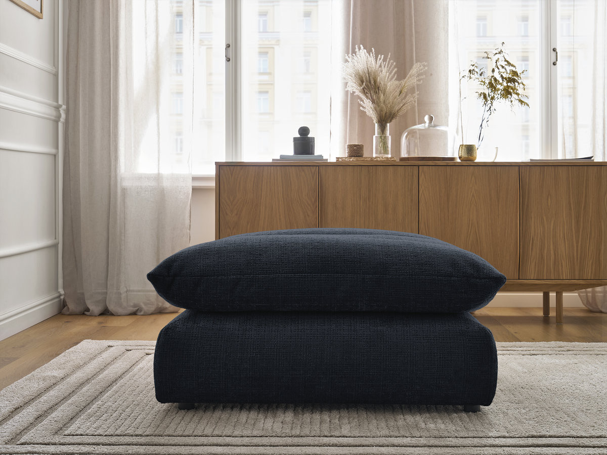 Bobochic Neil Pouf Strukturstoff Dunkelblau