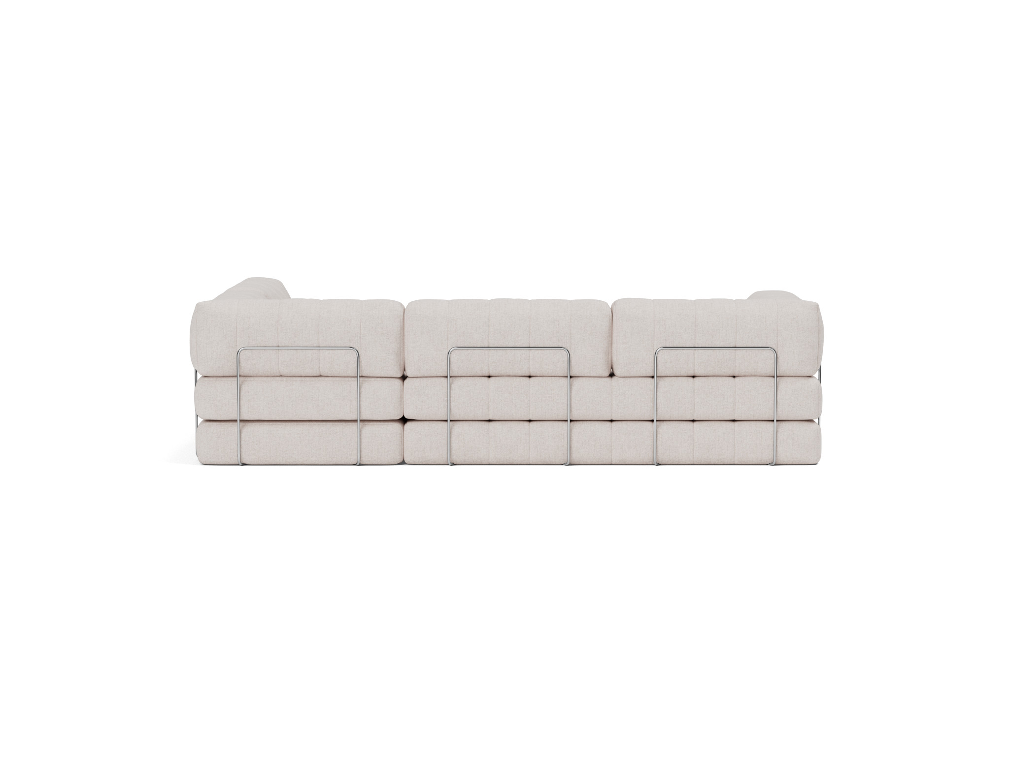 Eck-Schlafsofa CozyPad L-Form mit Armlehne Strukturierter Stoff Weda 300-Weda-Sand