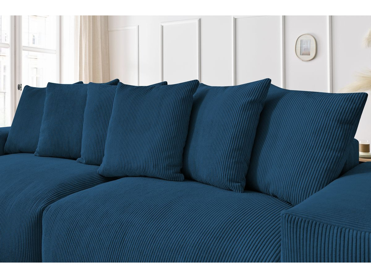 Bobochic Voltaire Sofa 4-Sitzer 320 × 124 cm Cordsamt Dunkelblau