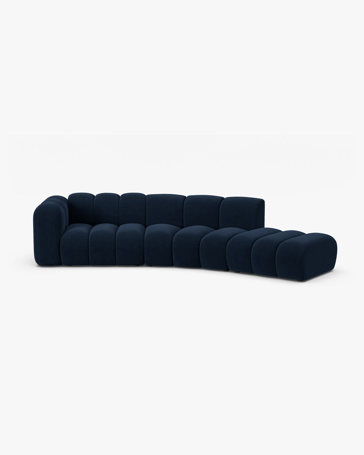 Micadoni Modulares Sofa Lupine 5-Sitzer Rechts Samt Salvador Königsblau
