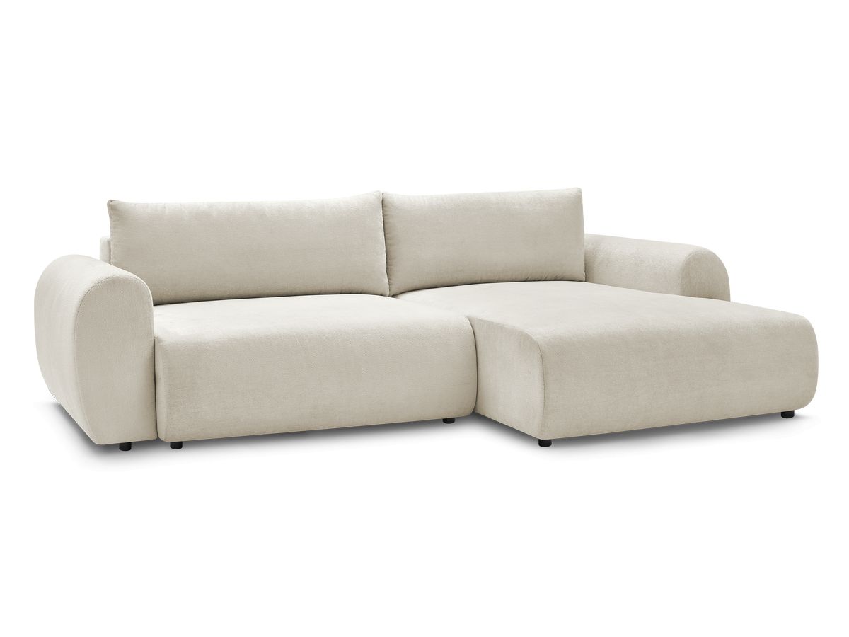 Bobochic Lucien Ecksofa mit Schlaffunktion und Bettkasten 314 × 167 cm Stoff Beige Ecke rechts