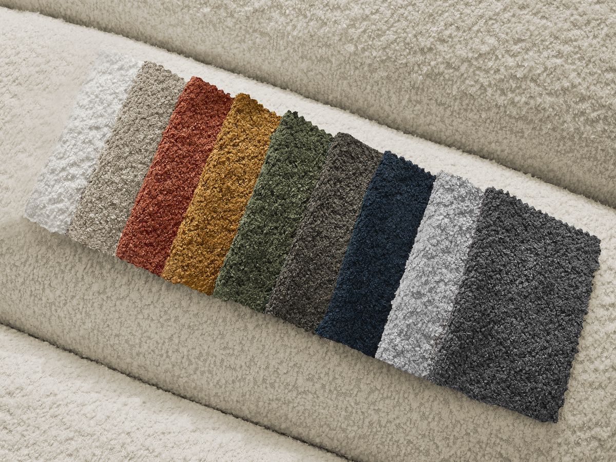 Bobochic Annecy Ecksofa Bouclé-Stoff Beige Ecke links