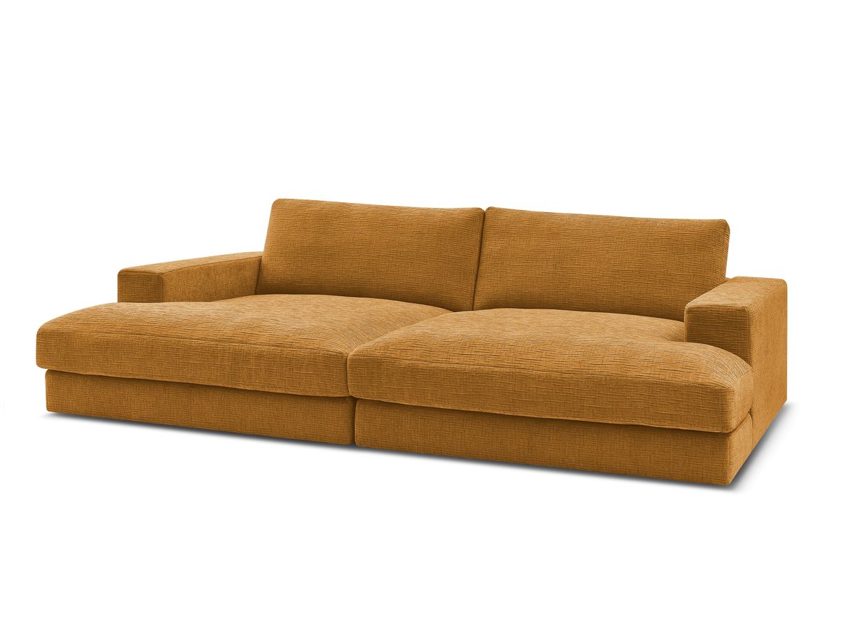 Bobochic Leonard Sofa 4-Sitzer 234 × 159 cm Strukturstoff Gelb