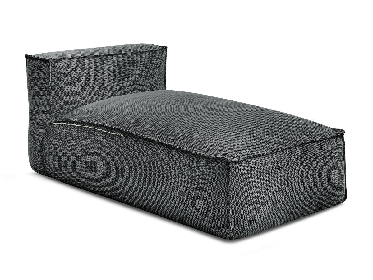 Bobochic Biarritz Méridienne-Modul Melange-Stoff Schwarz