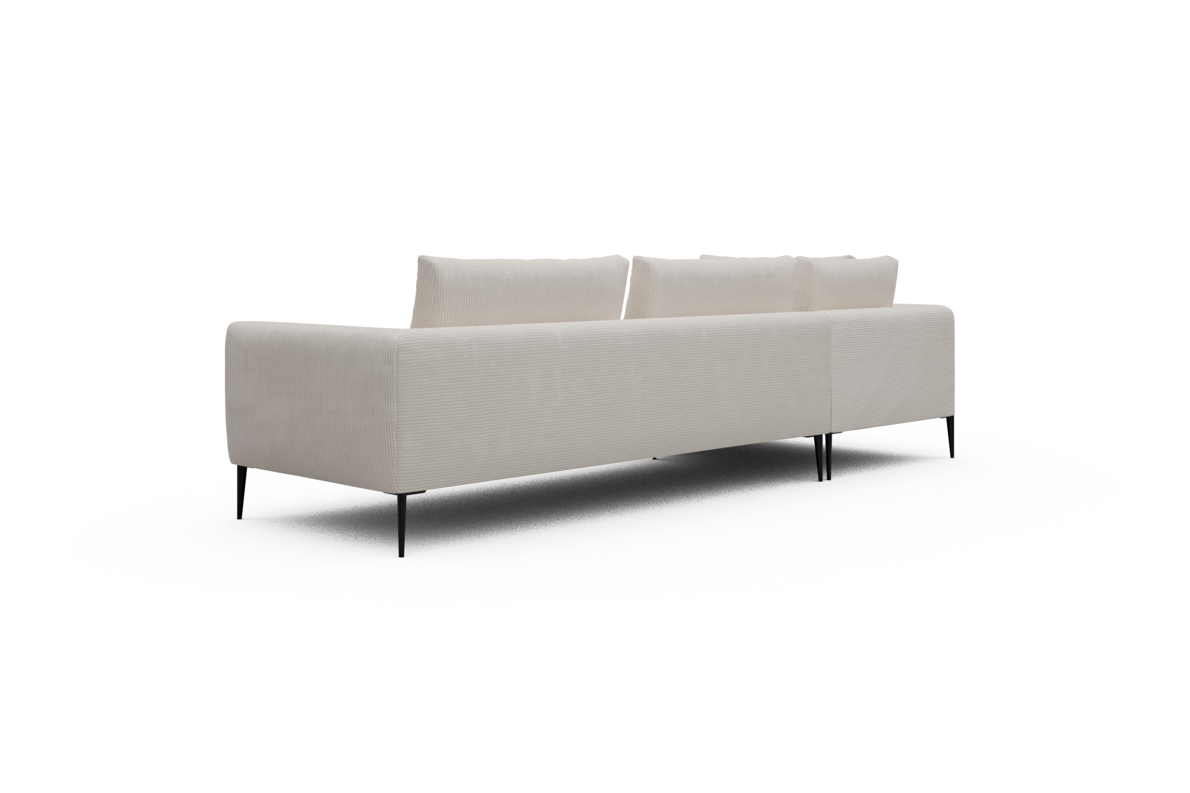 Ecksofa Paul Relax-Ecke rechts mit 3-Sitzer Corduroy-Ivory