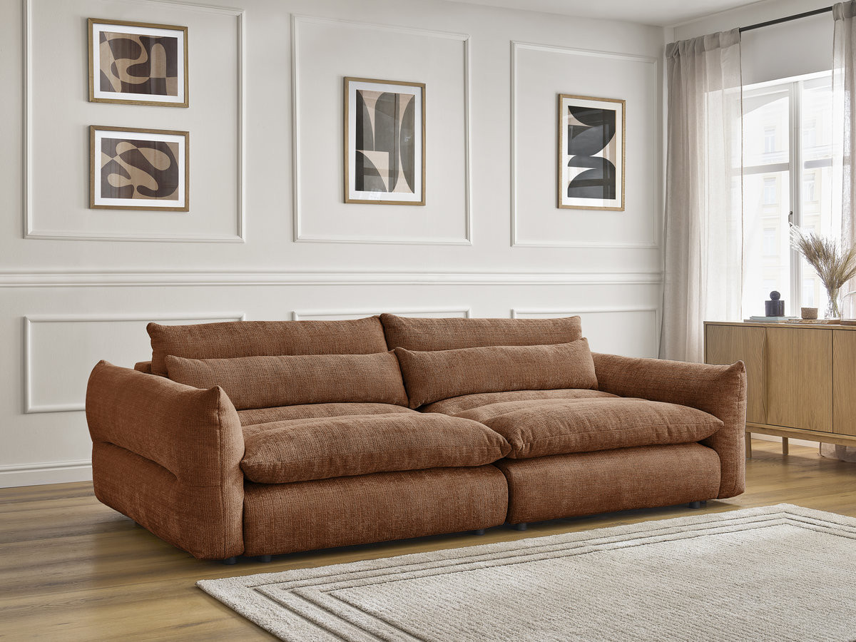 Bobochic Neil Sofa 3-Sitzer Strukturstoff Orange