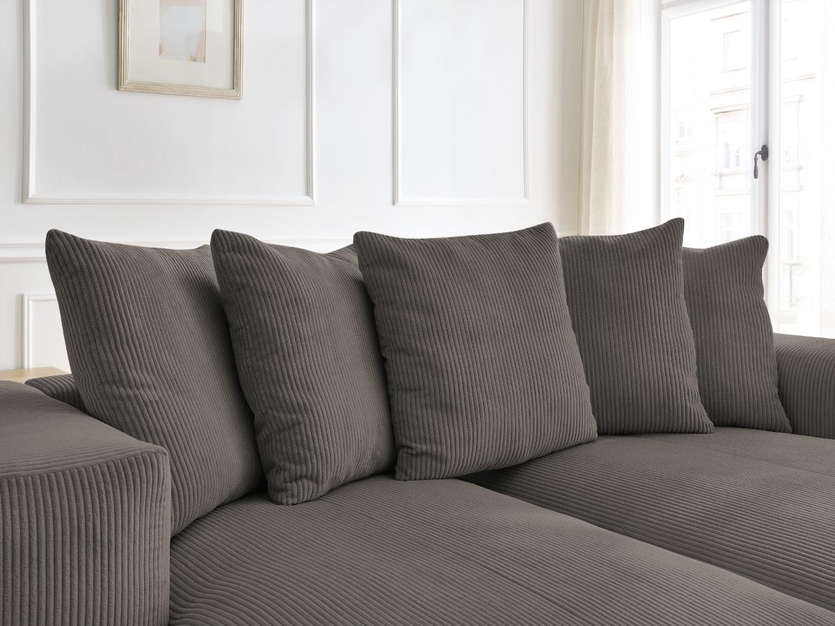 Bobochic Voltaire Sofa 4-Sitzer 248 × 170 cm Cordsamt Taupe
