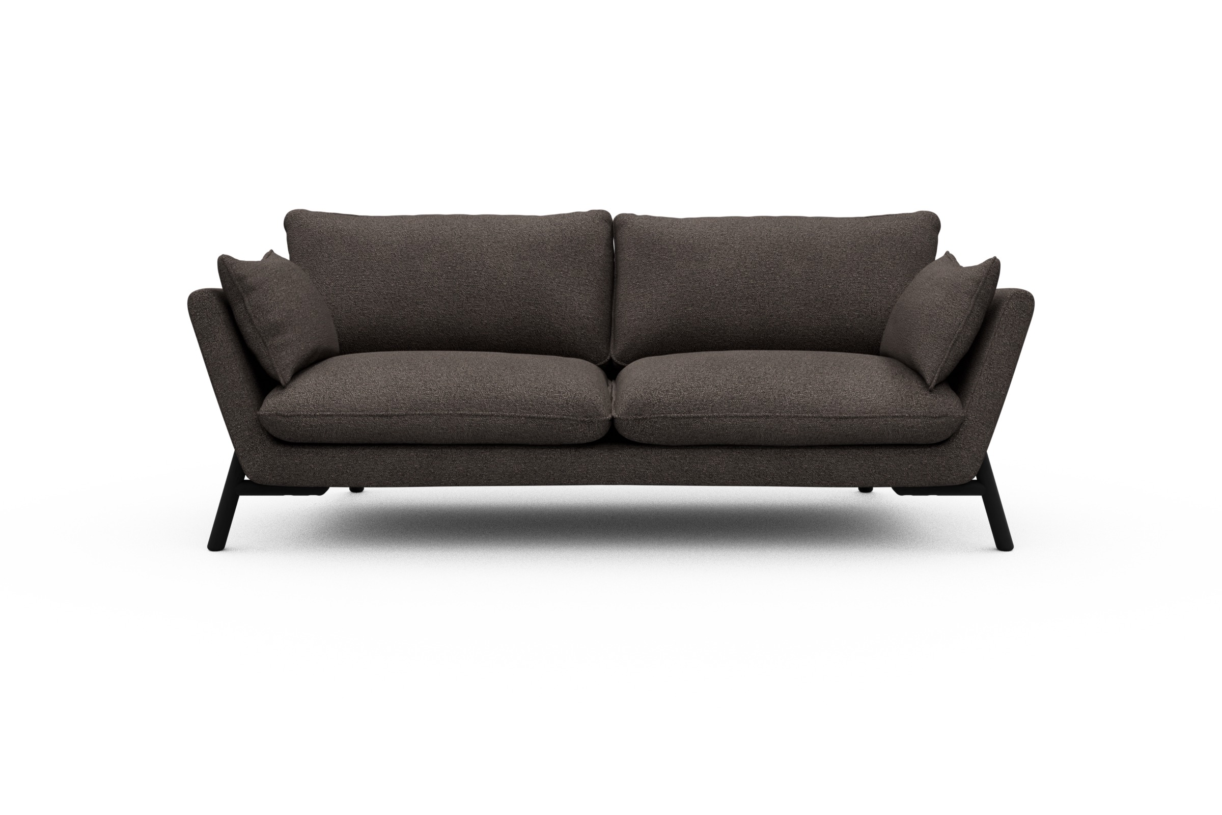 Skandi Home Sofa Emil 3-Sitzer Beinfarbe Eiche Schwarz Boucle-Taupe moebelfaktor