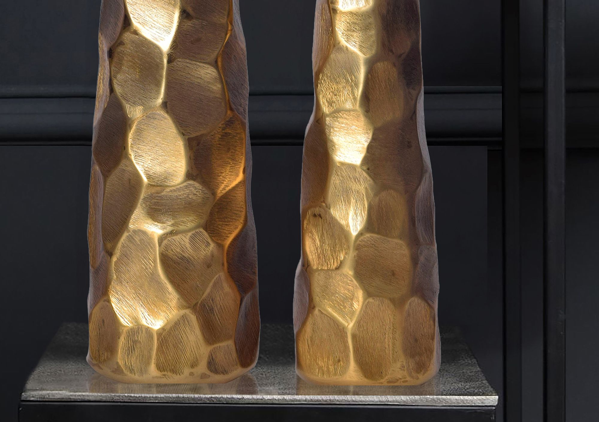 Tischvase Vikeland Aluminium Gold Ø 15 × H 49 cm