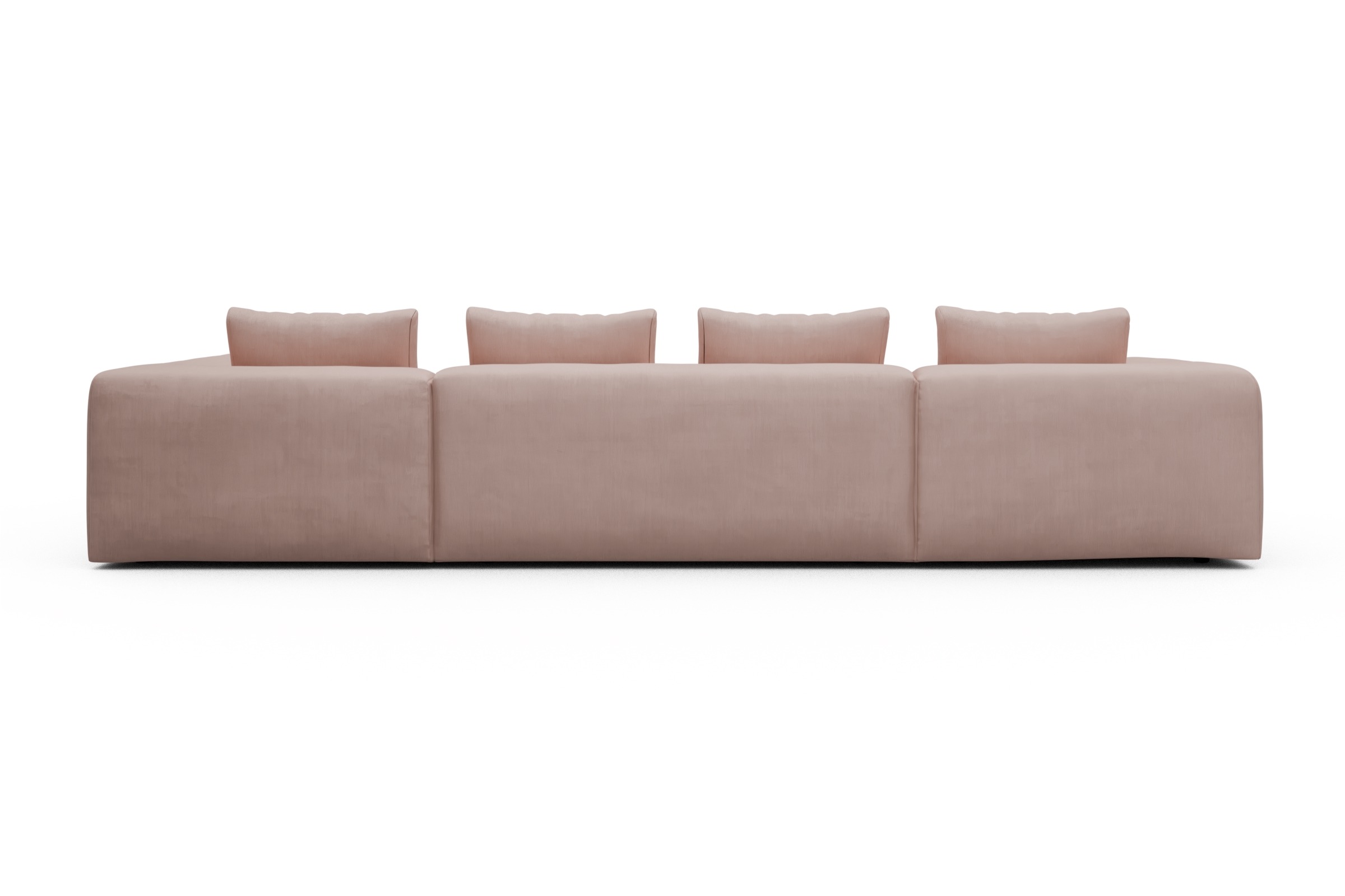 Wohnlandschaft Fred Relax-Ecke rechts mit 2-Sitzer und Chaiselongue links Kord Cordufine 312-Blush