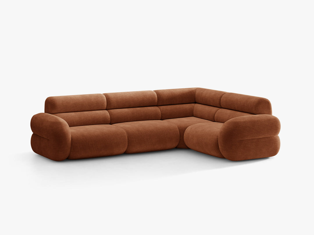 Micadoni Neo Ecksofa 5-Sitzer Links Chenille Golden Terrakotta