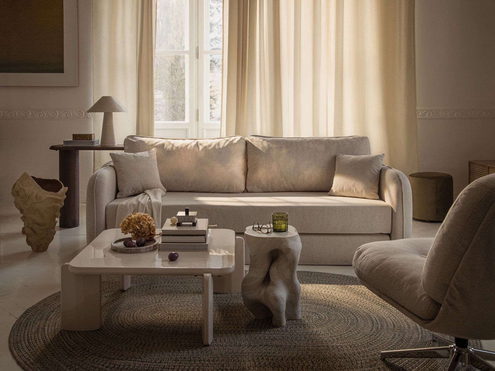 Micadoni Sofa mit Schlaffunktion Dormi 3-Sitzer Samt Salvador Dunkelgrau